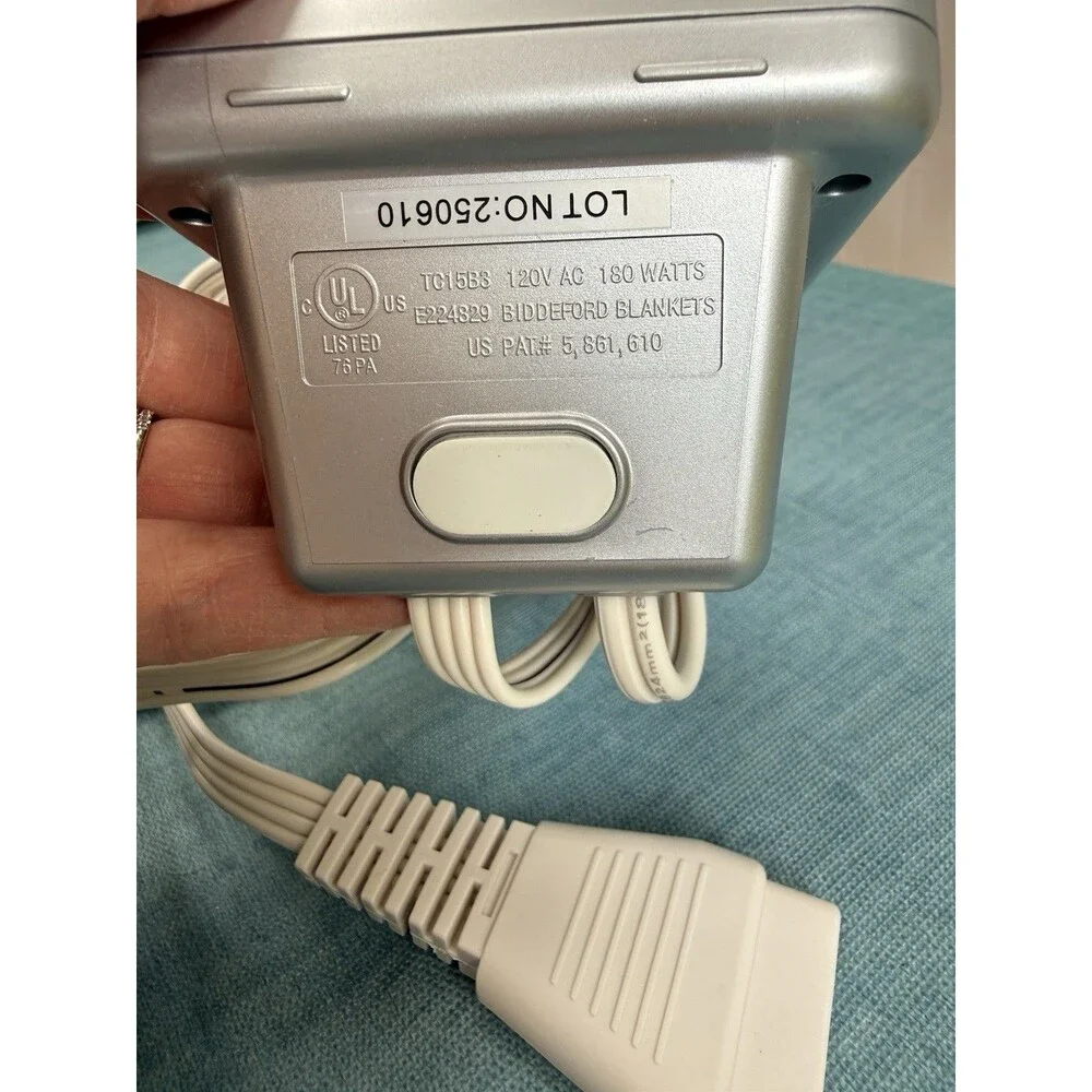 Sealy Biddeford Electric Blanket Duel Controllers TC15B3 Silver 4 Prong Working